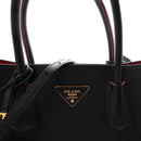 Saffiano Cuir Medium Double Bag Black Fuoco