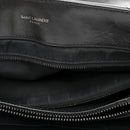 Calfskin Y Quilted Monogram Monochrome Large Loulou Chain Satchel Black