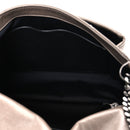 Crinkled Calfskin Matelasse Monogram Medium Niki Chain Satchel Greyish Brown