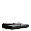Grain De Poudre Matelasse Chevron Monogram Monochrome Envelope Clutch Black