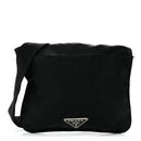 Nylon Mini Flat Messenger Bag Black