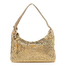 Satin Crystal Mini Re-Edition 2000 Bag Platino