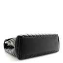 Calfskin Y Quilted Monogram Medium Loulou Chain Satchel Black