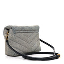 Denim Y Quilted Monogram Toy Loulou Crossbody Bag Grey