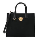 Canvas Calfskin La Medusa Small Tote Black