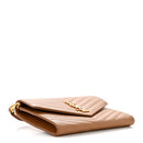 Grain De Poudre Matelasse Chevron Monogram Envelope Clutch Natural Dark