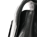 Sheepskin Matelasse Chevron Monogram Monochrome Medium College Bag Black