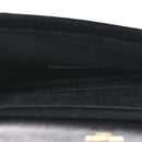 Grain De Poudre Matelasse Chevron Monogram Envelope Clutch Black