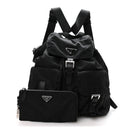 Re-Nylon Vela Saffiano Medium Backpack Black