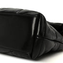 Lambskin Quilted Small Loulou Puffer Monogram Chain Satchel Black