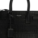 Calfskin Crocodile Embossed Baby Sac De Jour Black