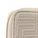 Calfskin Icon Quilted Compact Zip Around Wallet White