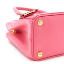 Saffiano Lux Micro Galleria Double Zip Tote Peonia