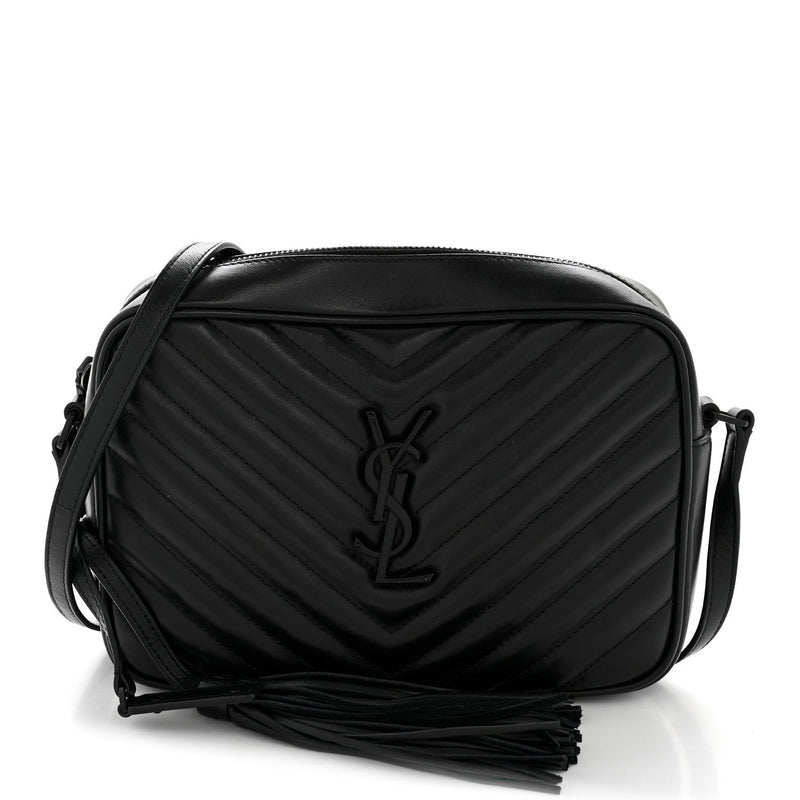 Calfskin Matelasse Monogram Monochrome Lou Camera Bag Black