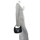 Terry Cloth Mini Re-Edition 2000 Bag Black White