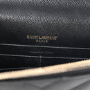 Grain De Poudre Matelasse Chevron Monogram Envelope Chain Wallet Black