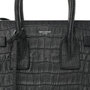 Calfskin Crocodile Embossed Small Sac de Jour Black