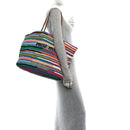 Cotton Crochet Stripe Tote Bag Multicolor
