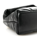 Lambskin Quilted Toy Loulou Puffer Monogram Chain Satchel Black