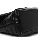 Lambskin Quilted Small Loulou Puffer Monogram Chain Satchel Black