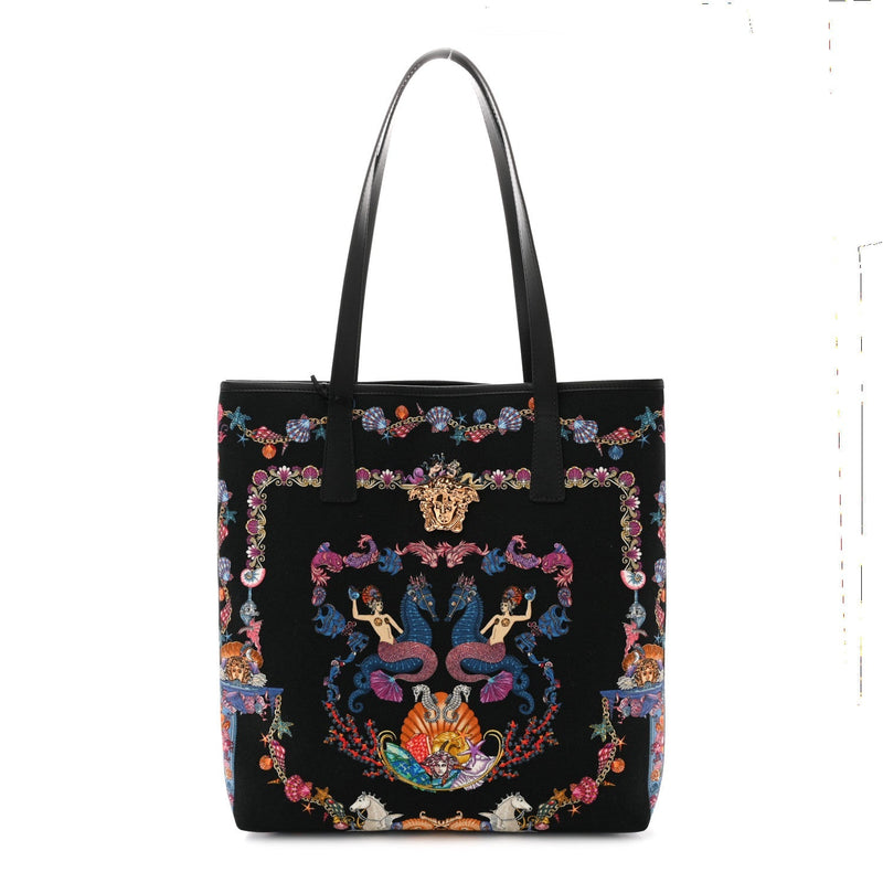 Canvas Underwater Medusa Tote Black Multicolor