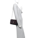 Calfskin Medium Heart Bolts Monogram Kate Satchel Black