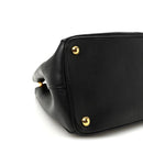 Saffiano Lux Medium Galleria Double Zip Tote Black