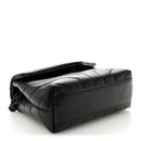 Calfskin Y Quilted Monogram Monochrome Toy Loulou Crossbody Bag Black
