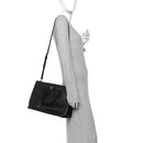 Saffiano Lux Medium Galleria Double Zip Tote Black