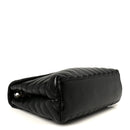 Calfskin Y Quilted Monogram Medium Loulou Chain Satchel Black