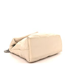 Lambskin Quilted Medium Loulou Puffer Monogram Chain Satchel Crema Soft