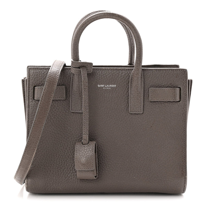 Grained Calfskin Baby Sac De Jour Fog