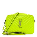 Patent Calfskin Matelasse Monogram Lou Camera Bag Neon Yellow