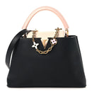 Taurillon Flower Chain Capucines MM Black Cream Pink