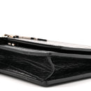 Calfskin Crocodile Embossed Kate Monogram Tassel Chain Wallet Black