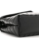 Calfskin Y Quilted Monogram Monochrome Small Loulou Chain Satchel Black