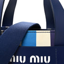 Canapa Vitello Striped Small Tote Turchese
