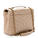 Calfskin Y Quilted Monogram Small Loulou Chain Satchel Dark Beige