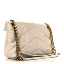 Lambskin Quilted Small Loulou Puffer Monogram Chain Satchel Blanc Vintage