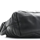 Lambskin Quilted Small Loulou Puffer Monogram Chain Satchel Black