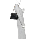 Calfskin Y Quilted Monogram Small Loulou Chain Satchel Black
