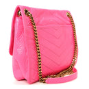 Crinkled Calfskin Matelasse Monogram Medium Niki Chain Satchel Rose Glow