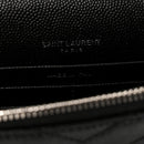 Grain De Poudre Matelasse Chevron Monogram Envelope Chain Wallet Black