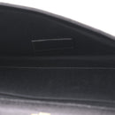 Grain De Poudre Matelasse Chevron Monogram Envelope Clutch Black