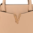 Grainy Calfskin Virtus Top Handle Tote Beige