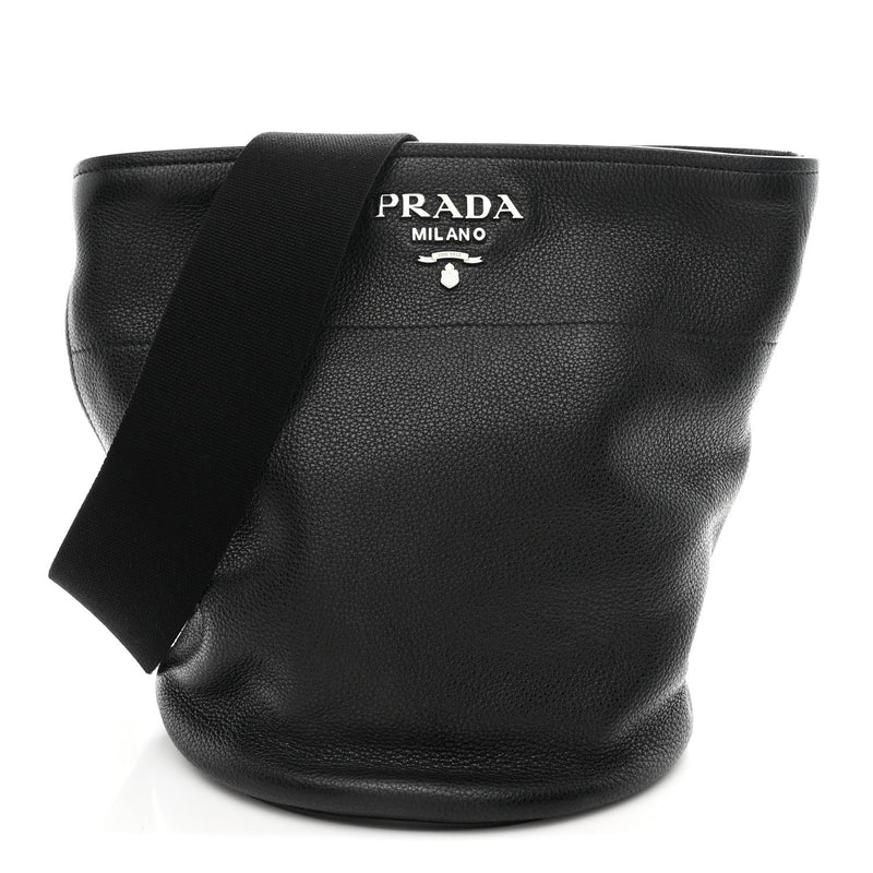 Vitello Daino Bucket Bag Black