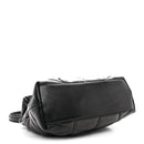 Lambskin Quilted Monogram Monochrome Medium Loulou Puffer Chain Satchel Black