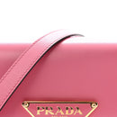 Box Calfskin Triangle Embleme Flap Shoulder Bag Begonia