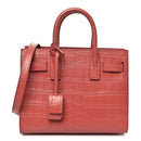 Calfskin Crocodile Embossed Nano Sac De Jour Rose Fonce