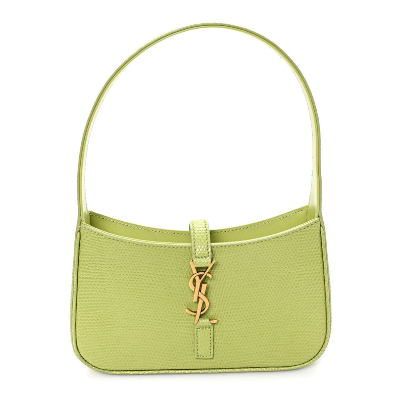 Calfskin Lizard Embossed Le 5 A 7 Mini Hobo Dull Lime